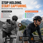 👂8MP Smart Camera Open-Ear Headset – EIS Video, AI Assistance & 12H Battery