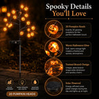🎃 Pumpkin Solar Stake Lights 4PCS – Halloween Outdoor Yard Decor