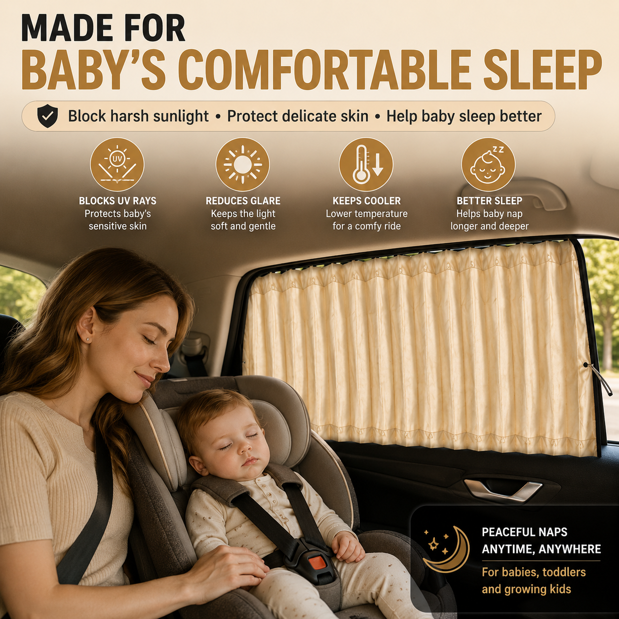🚗 Magnetic Car Window Curtains – Privacy & UV Blocking Sun Shades