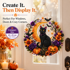 ✨🐈‍⬛ Halloween Black Cat Diamond Art Kit – DIY Hanging Ornament👻