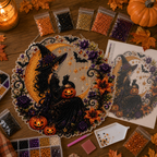 ✨🐈‍⬛ Halloween Black Cat Diamond Art Kit – DIY Hanging Ornament👻