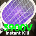 🦟 5-in-1 Extendable Electric Mosquito Swatter with Purple Light & Charging Base