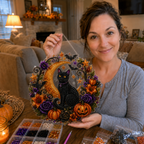 ✨🐈‍⬛ Halloween Black Cat Diamond Art Kit – DIY Hanging Ornament👻