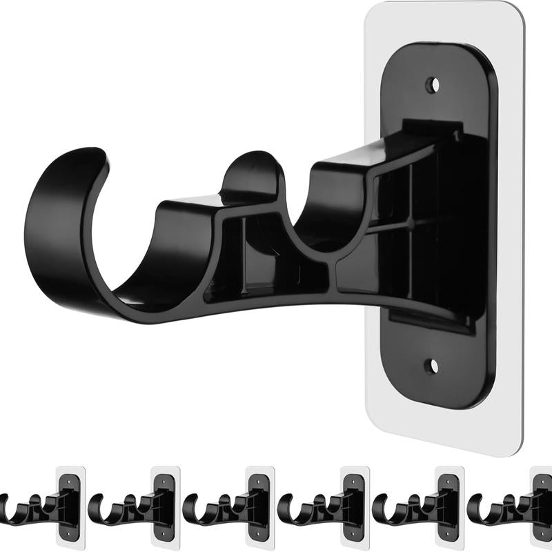 🏡 No-Drill Double Curtain Rod Brackets – Self-Adhesive 4-Pack