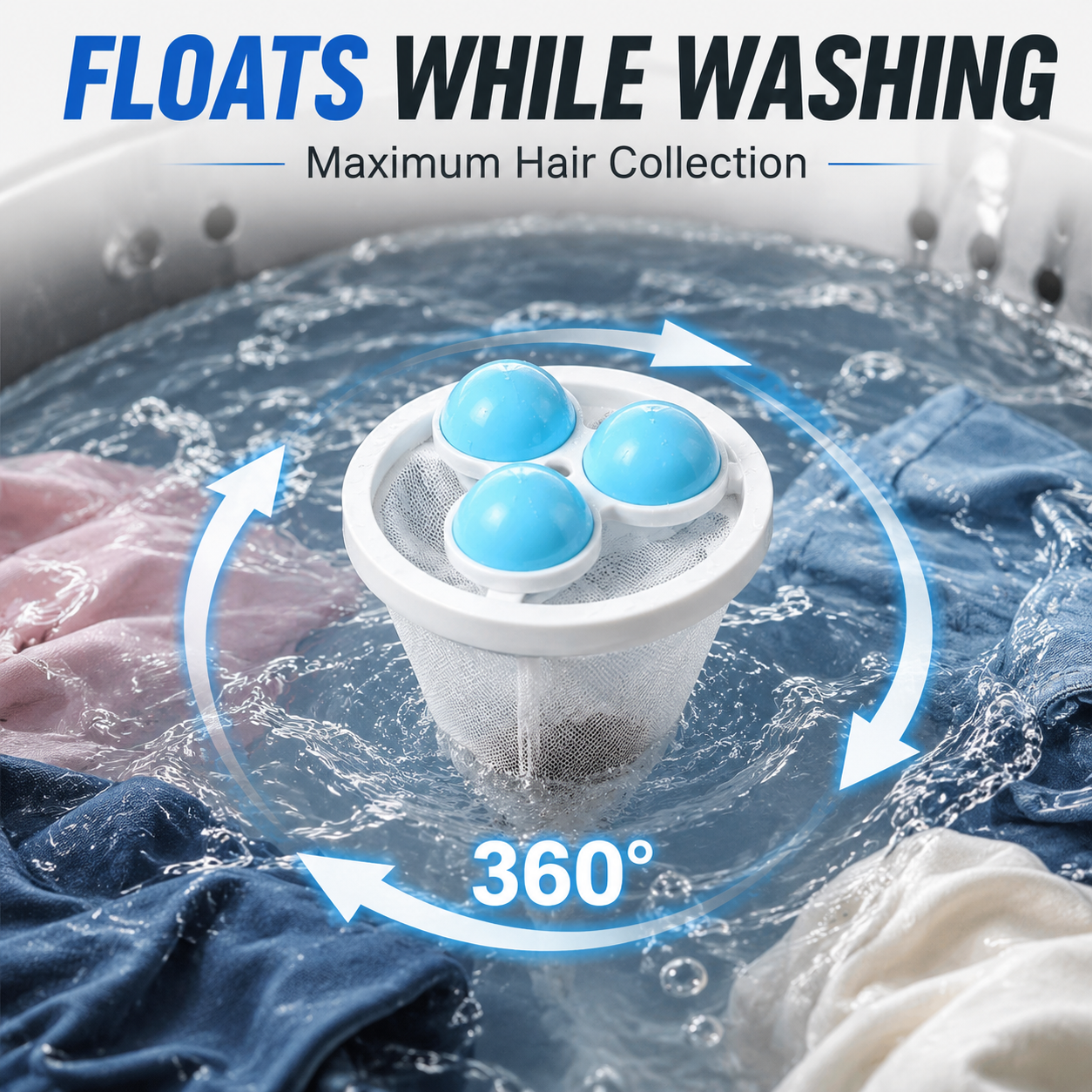 🐾 3-Pack  Floating Pet Hair Laundry Filter Bags | Reusable Lint Catche
