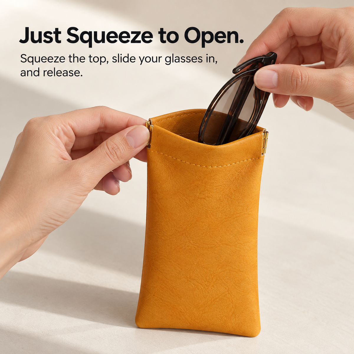 👓 Squeeze-Top Glasses Pouch – Soft, Slim & Ready to Go