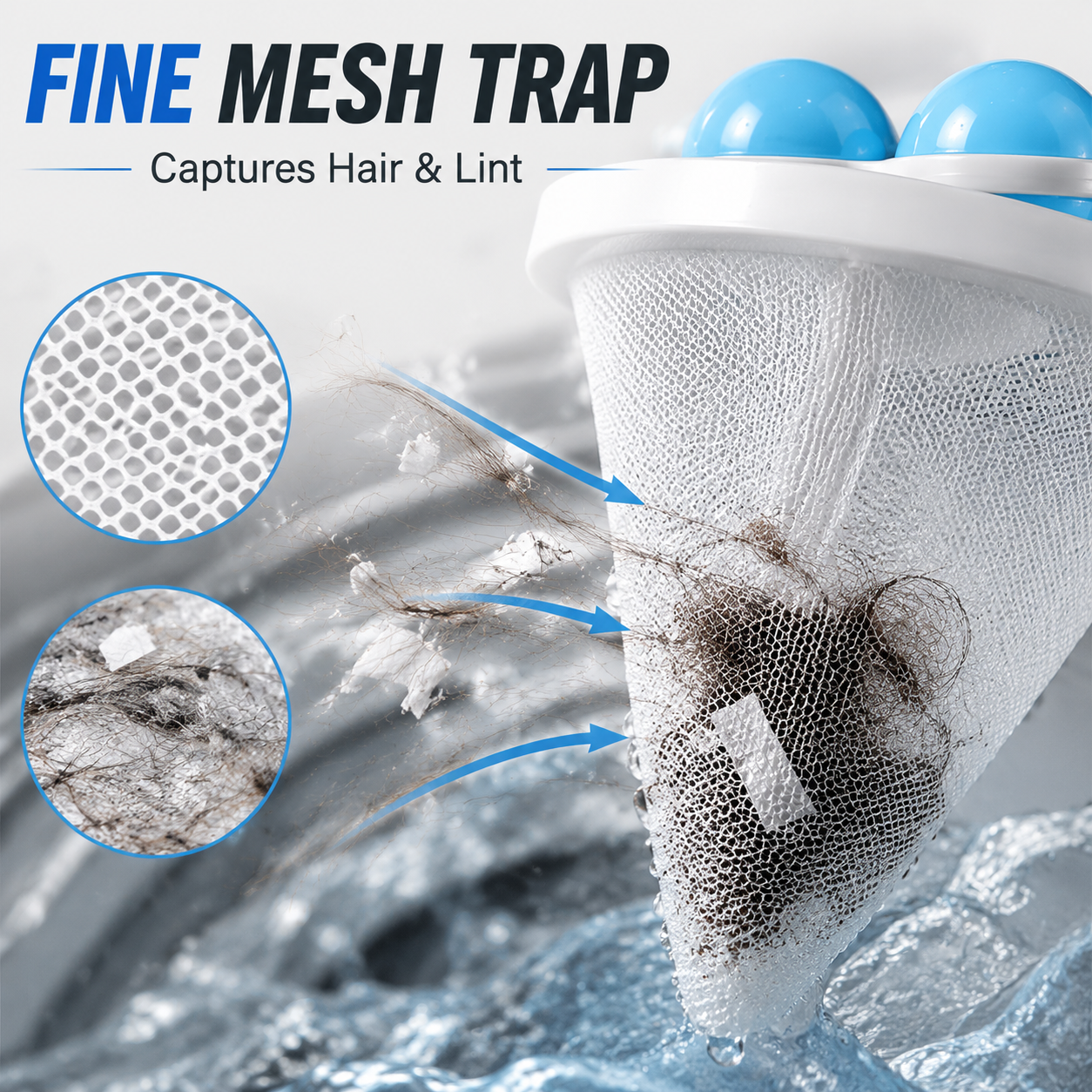 🐾 3-Pack  Floating Pet Hair Laundry Filter Bags | Reusable Lint Catche