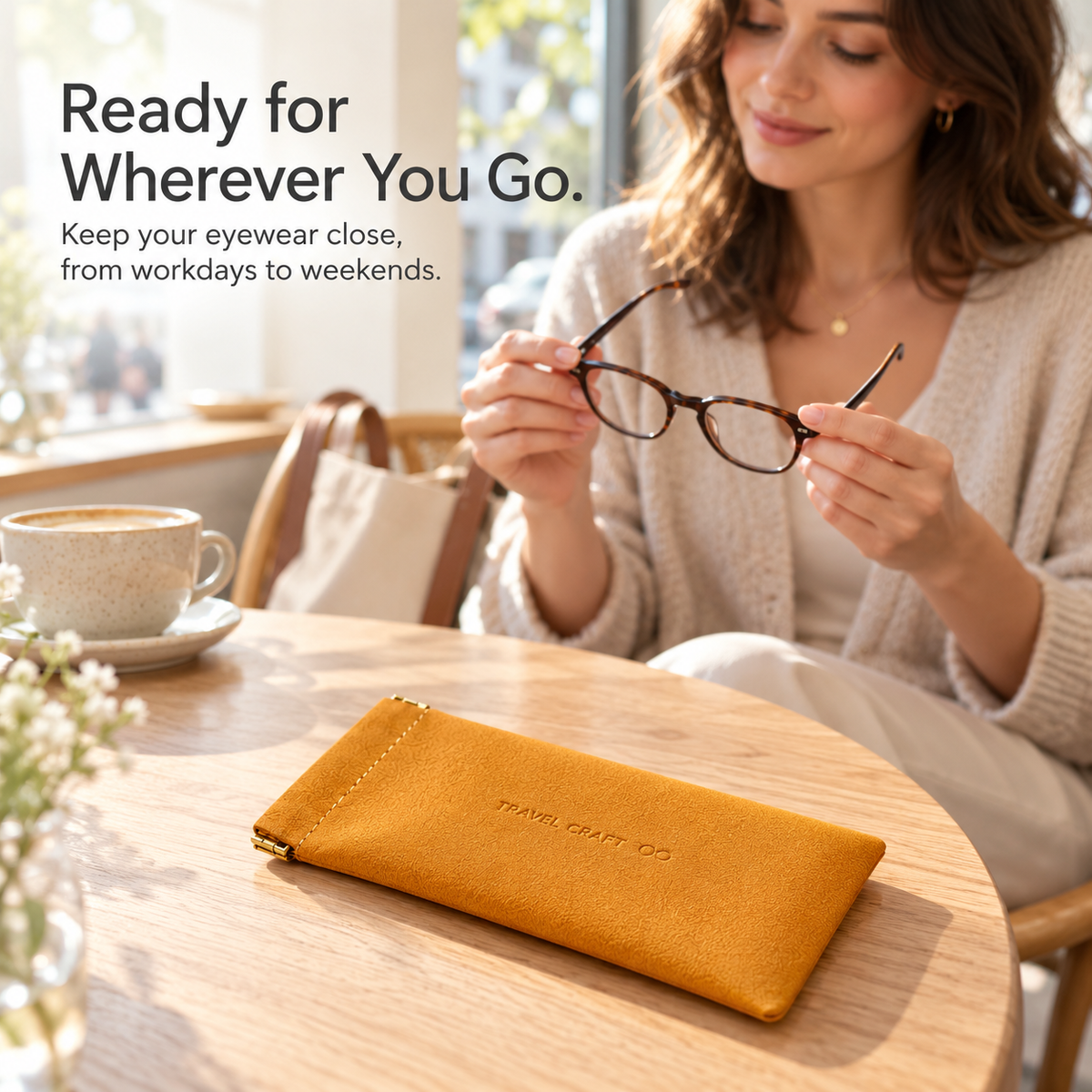 👓 Squeeze-Top Glasses Pouch – Soft, Slim & Ready to Go