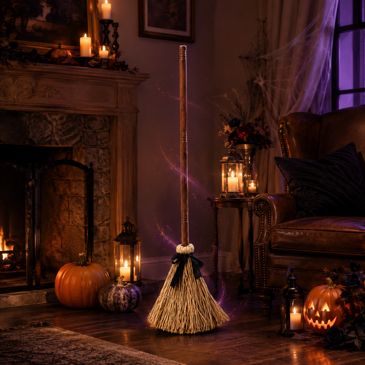 🧙‍♀️ The Broom That Moves by Itself – Spooky Halloween Decor