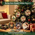 🎄✨6Pcs/12Pcs Christmas DIY Diamond Painting Ornaments Kit, Xmas Tree Hanging Pendant🎄