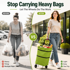 🔥 LAST DAY 50% OFF-🛒 Foldable 2-in-1 Rolling Shopping Cart Bag