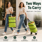 🔥 LAST DAY 50% OFF-🛒 Foldable 2-in-1 Rolling Shopping Cart Bag