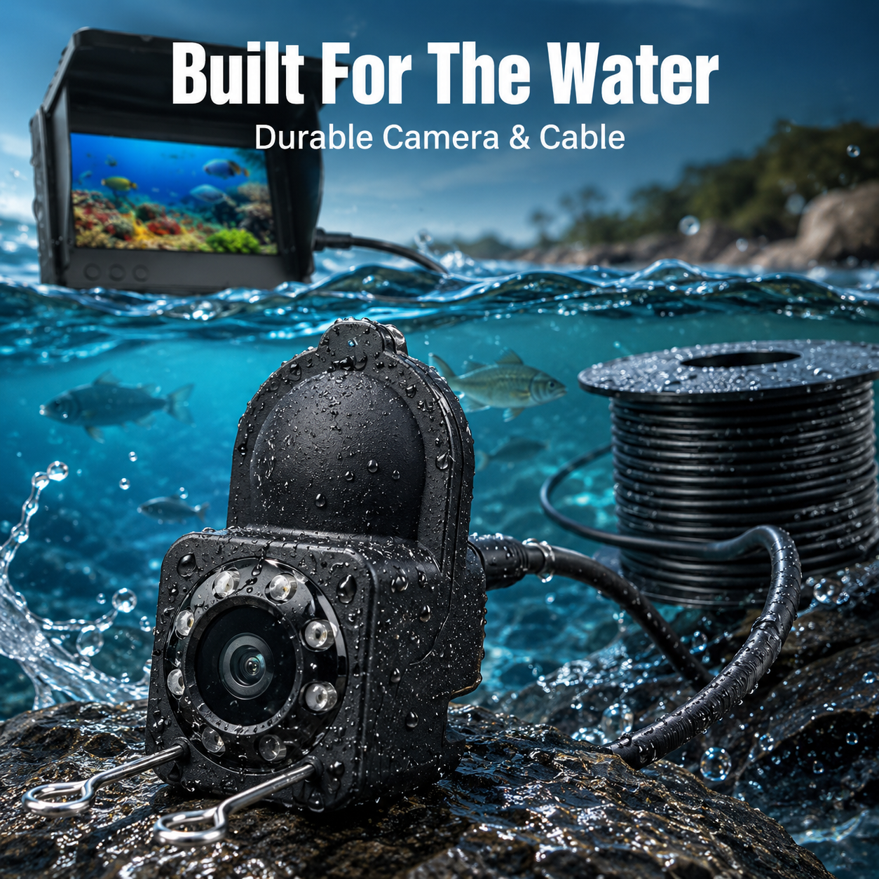 🎣 4.3" HD Underwater Fishing Camera – Live View Fish Finder for Lake, Boat & Ice Fishing