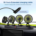 ❄️ Portable 4-Head Car Cooling Fan – 360° Adjustable Powerful Dashboard Fan for Cars, SUVs & RVs