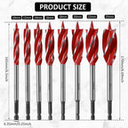 🔥 8-Piece Self-Tapping Wood Boring Drill Bit Set – Fast, Clean & Precise Drilling