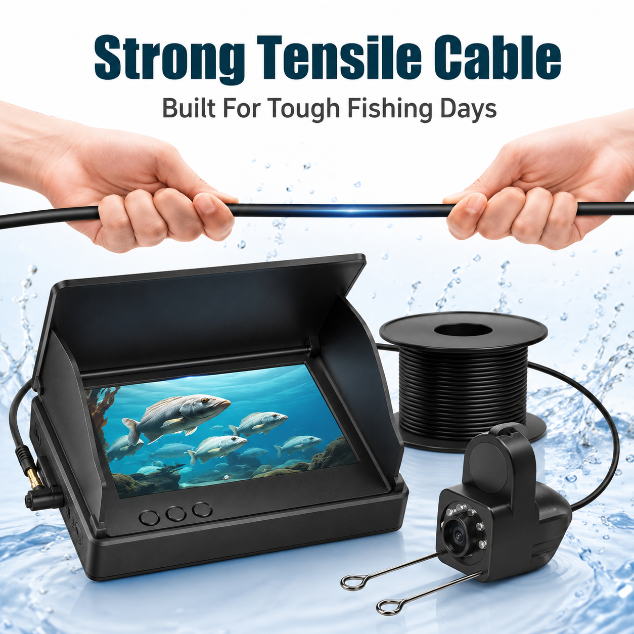 🎣 4.3" HD Underwater Fishing Camera – Live View Fish Finder for Lake, Boat & Ice Fishing