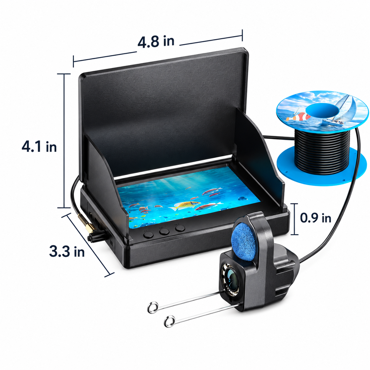 🎣 4.3" HD Underwater Fishing Camera – Live View Fish Finder for Lake, Boat & Ice Fishing
