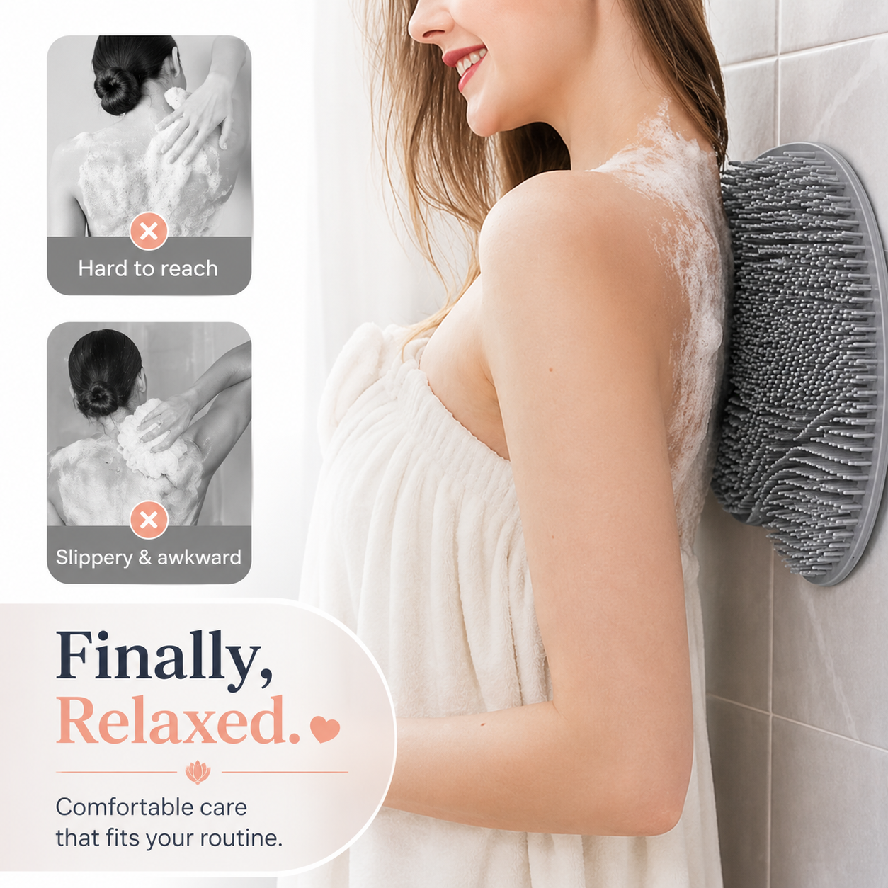 🦶 Silicone Foot Scrubber Mat – Clean & Massage Without Bending