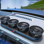 ❄️ Portable 4-Head Car Cooling Fan – 360° Adjustable Powerful Dashboard Fan for Cars, SUVs & RVs