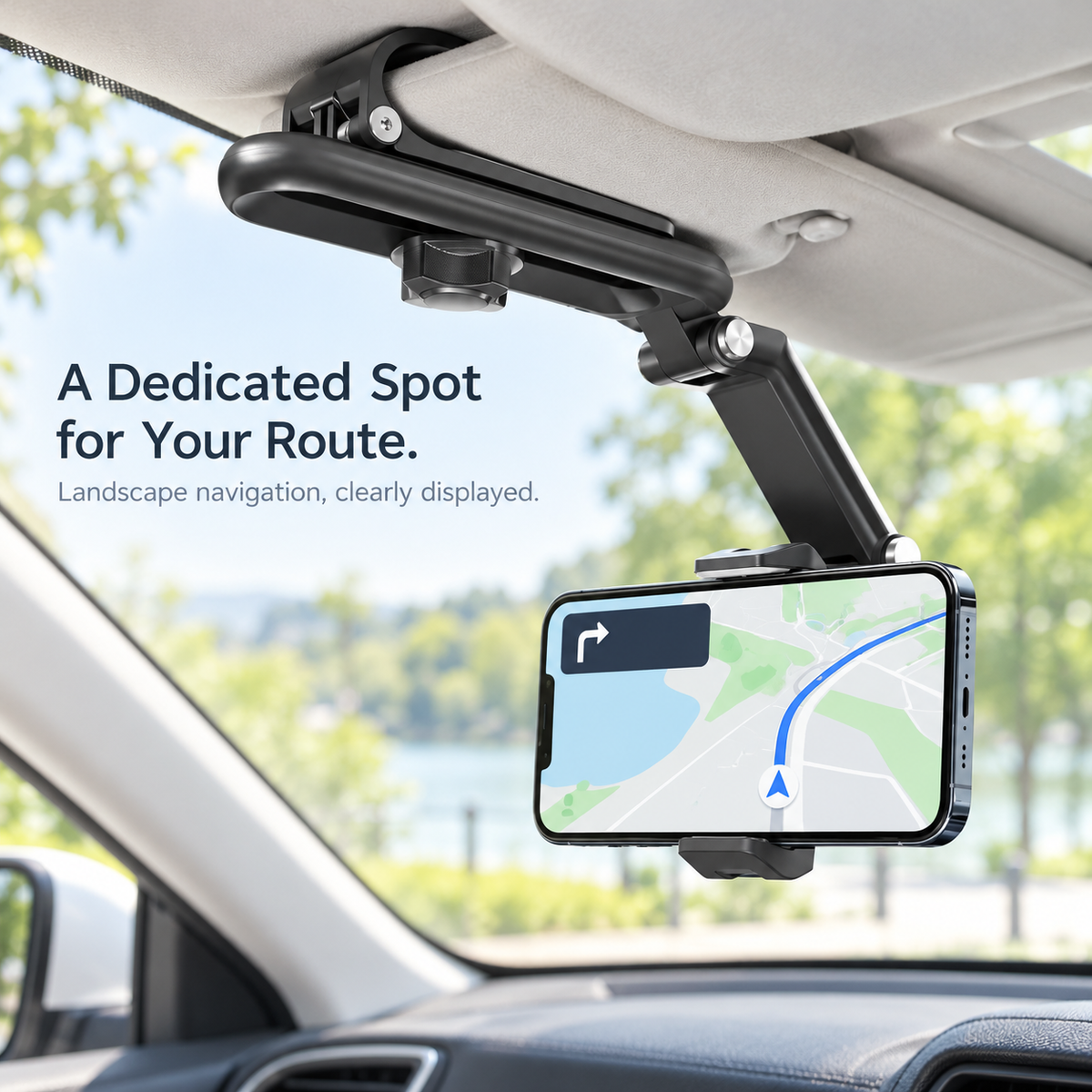🚗 Adjustable Sun Visor Phone Holder – Clear Dashboard, Easy Navigation