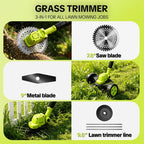 🌿⚡21V 3-in-1 Cordless String Trimmer--Edger & Mini Mower