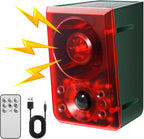 ☀️ Solar Motion Sensor Animal Deterrent – 130dB Alarm with Custom Recording & Flashing Light