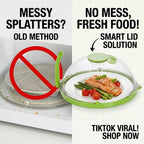 10' Clear Microwave Splatter Cover: Built-in Water Steamer & Steam Vent Lid