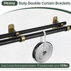 🏡 No-Drill Double Curtain Rod Brackets – Self-Adhesive 4-Pack