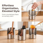 🍳 Stainless Steel Utensil & Lid Organizer
