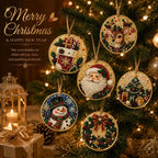 🎄✨6Pcs/12Pcs Christmas DIY Diamond Painting Ornaments Kit, Xmas Tree Hanging Pendant🎄
