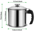 1 Count Modern Kitchen Oil Dispenser with Tray & Lid,Stainless Steel Oil Pot with Filter,Bacon Grease Container, Cooking Oil Can, Kitchenware, Utensils, Kitchen Gadgets