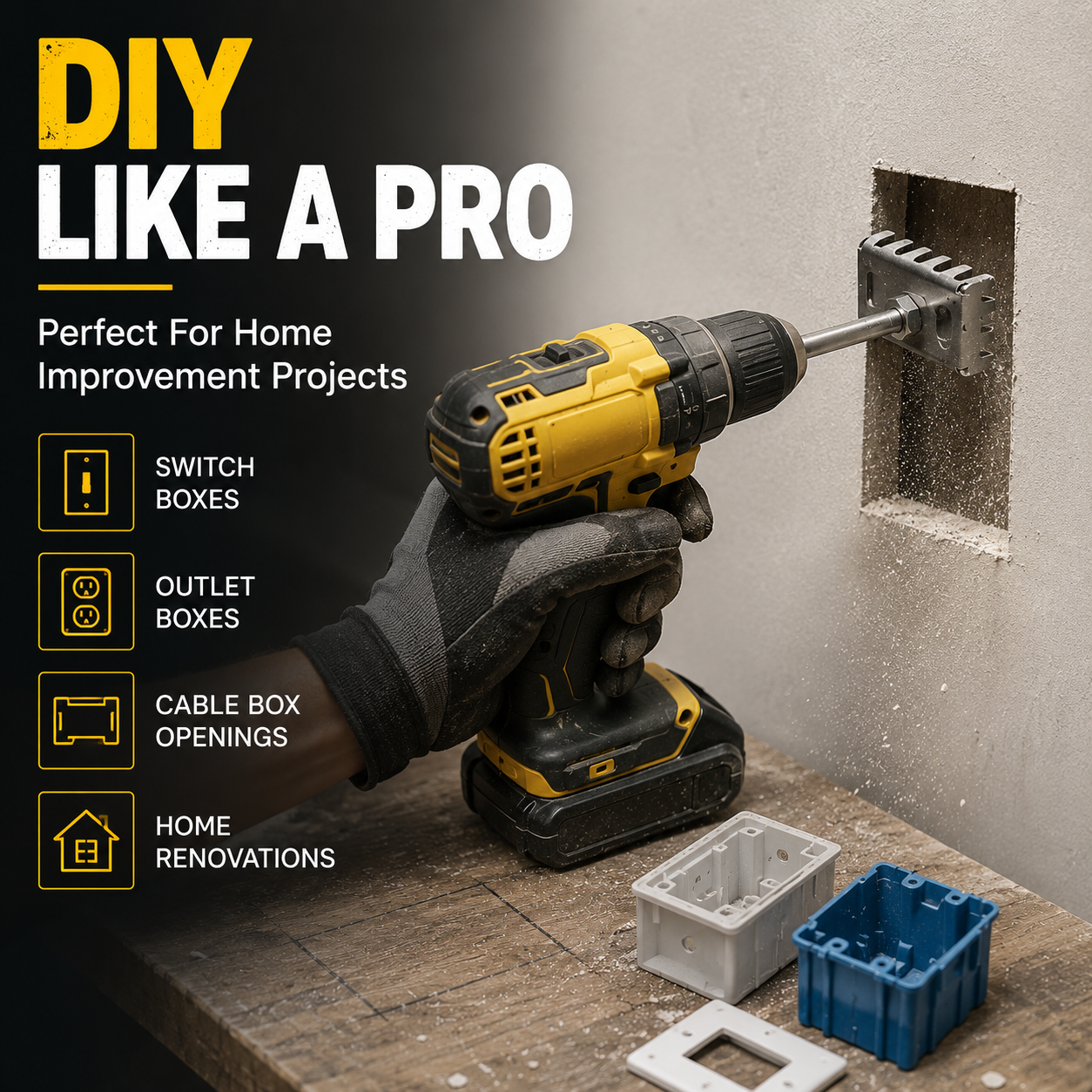 ⚡ 2 PCS Drill Wall Cutter Attachment – Turn Your Drill Into A Professional Wall Cutting Tool
