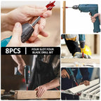 🔥 8-Piece Self-Tapping Wood Boring Drill Bit Set – Fast, Clean & Precise Drilling