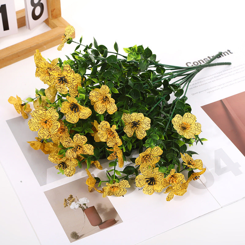 🍂 5-Pack Artificial Fall Flowers – Realistic Orange Faux Bouquets for Porch Pots & Home Décor