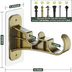 🏡 No-Drill Double Curtain Rod Brackets – Self-Adhesive 4-Pack