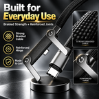 3-in-1 240W Fast Charging Cable – Charge, Sync & Stand Anywhere