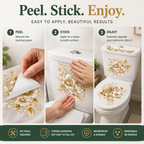 🌿 Botanical Toilet Seat Sticker - Removable Green Leaf Bathroom Decor