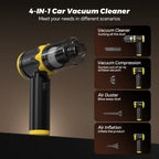 🚗 4-in-1 Cordless Car Vacuum & Air Duster – 120000RPM Turbo, 20,000Pa Powerful Suction, USB-C Rechargeable Portable Cleaner