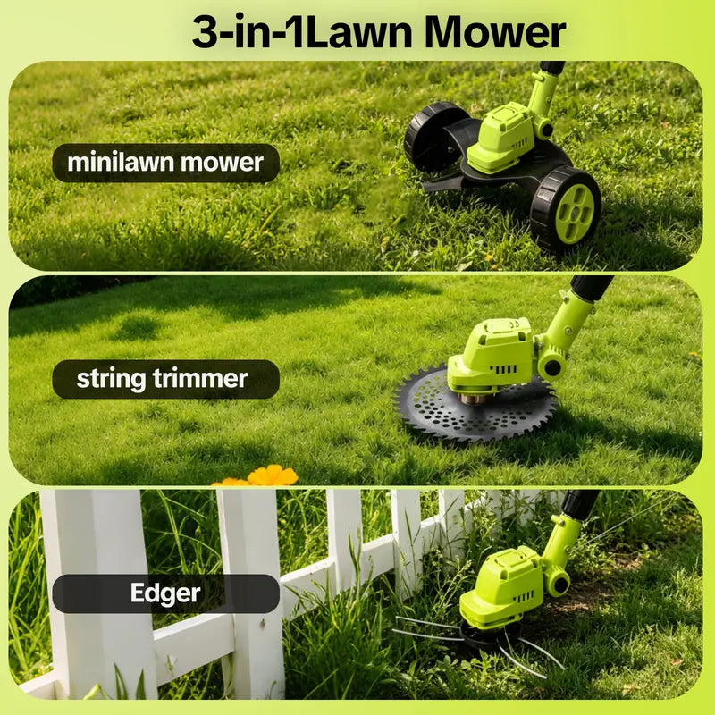 🌿⚡21V 3-in-1 Cordless String Trimmer--Edger & Mini Mower
