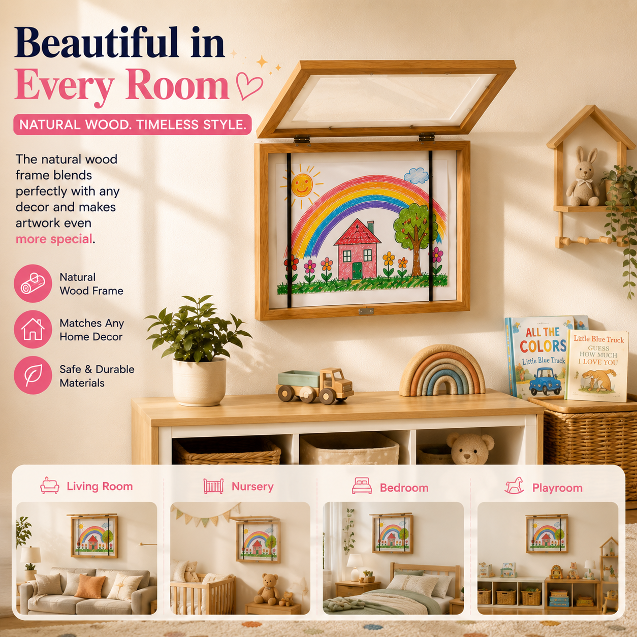 ❤️ Little Artist Memory Frame – Easy-Open Magnetic Display Frame To Showcase Kids' Artwork