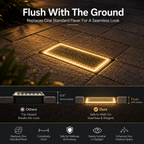 ☀️ Solar Paver Lights 4"×8" – Warm White Recessed Ground Lights for Driveways, Walkways & Patios