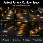 ☀️ Solar Paver Lights 4"×8" – Warm White Recessed Ground Lights for Driveways, Walkways & Patios