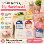 🌈 Cute Character Sticky Notes （Pack of six）– Kawaii Memo Pads For Study, Journaling & Planning（6 PCS）