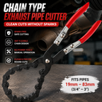 🔧 Chain Exhaust Pipe Cutter | Spark-Free 360° Manual Tube Cutting Tool