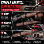🔧 Chain Exhaust Pipe Cutter | Spark-Free 360° Manual Tube Cutting Tool