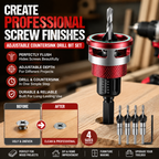 🔥 LAST DAY 50% OFF-🔩 Adjustable Countersink Drill Bit Set | Professional Woodworking Screw Finishing Tool
