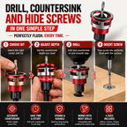 🔥 LAST DAY 50% OFF-🔩 Adjustable Countersink Drill Bit Set | Professional Woodworking Screw Finishing Tool
