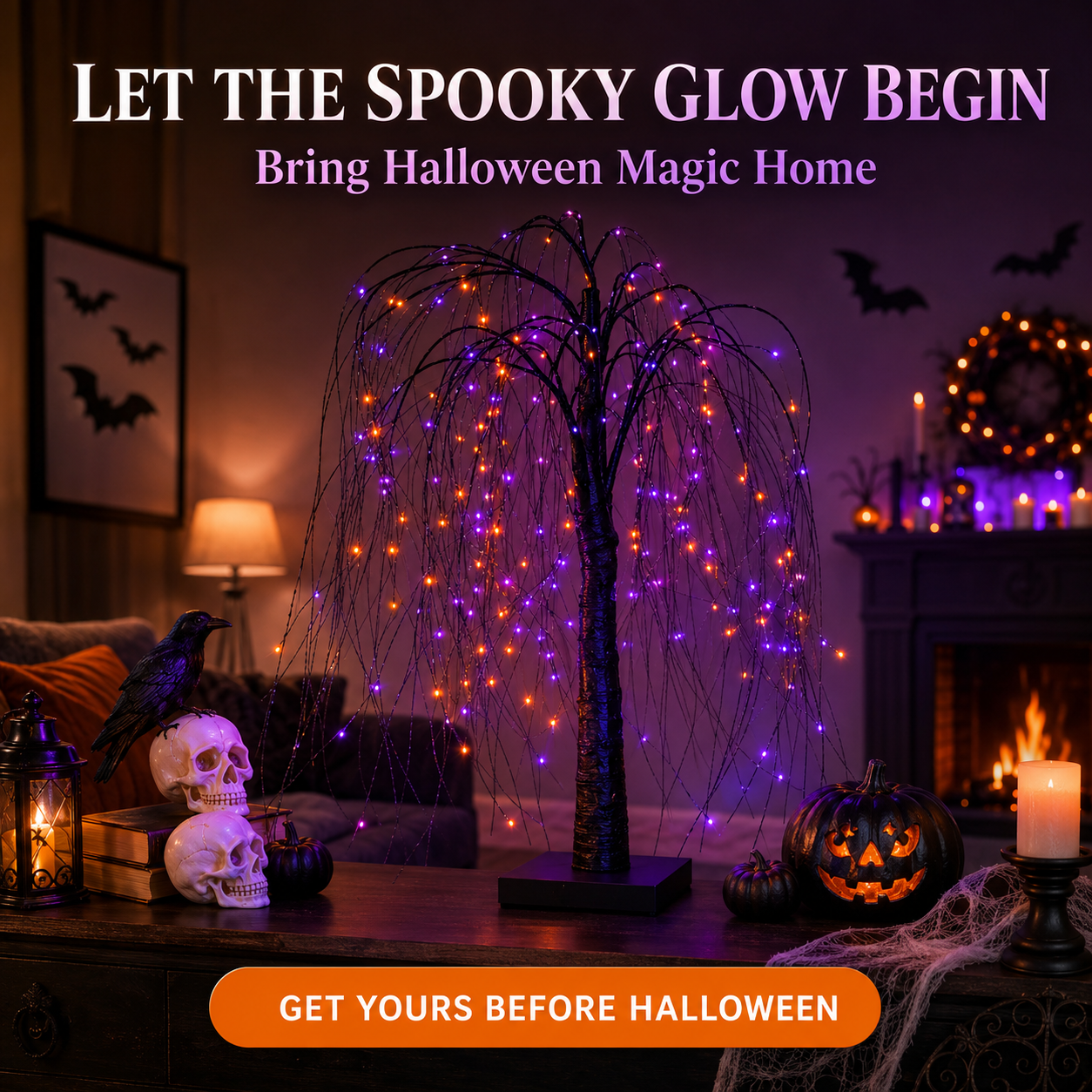 🔥 LAST DAY 50% OFF-🎃 Halloween LED Weeping Willow Tree
