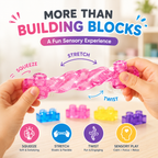 🧩 Soft Jelly Building Blocks – Sensory STEM Toy for Kids, Squishy Stretchable Bath Blocks (40PCS)