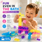 🧩 Soft Jelly Building Blocks – Sensory STEM Toy for Kids, Squishy Stretchable Bath Blocks (40PCS)